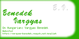 benedek vargyas business card